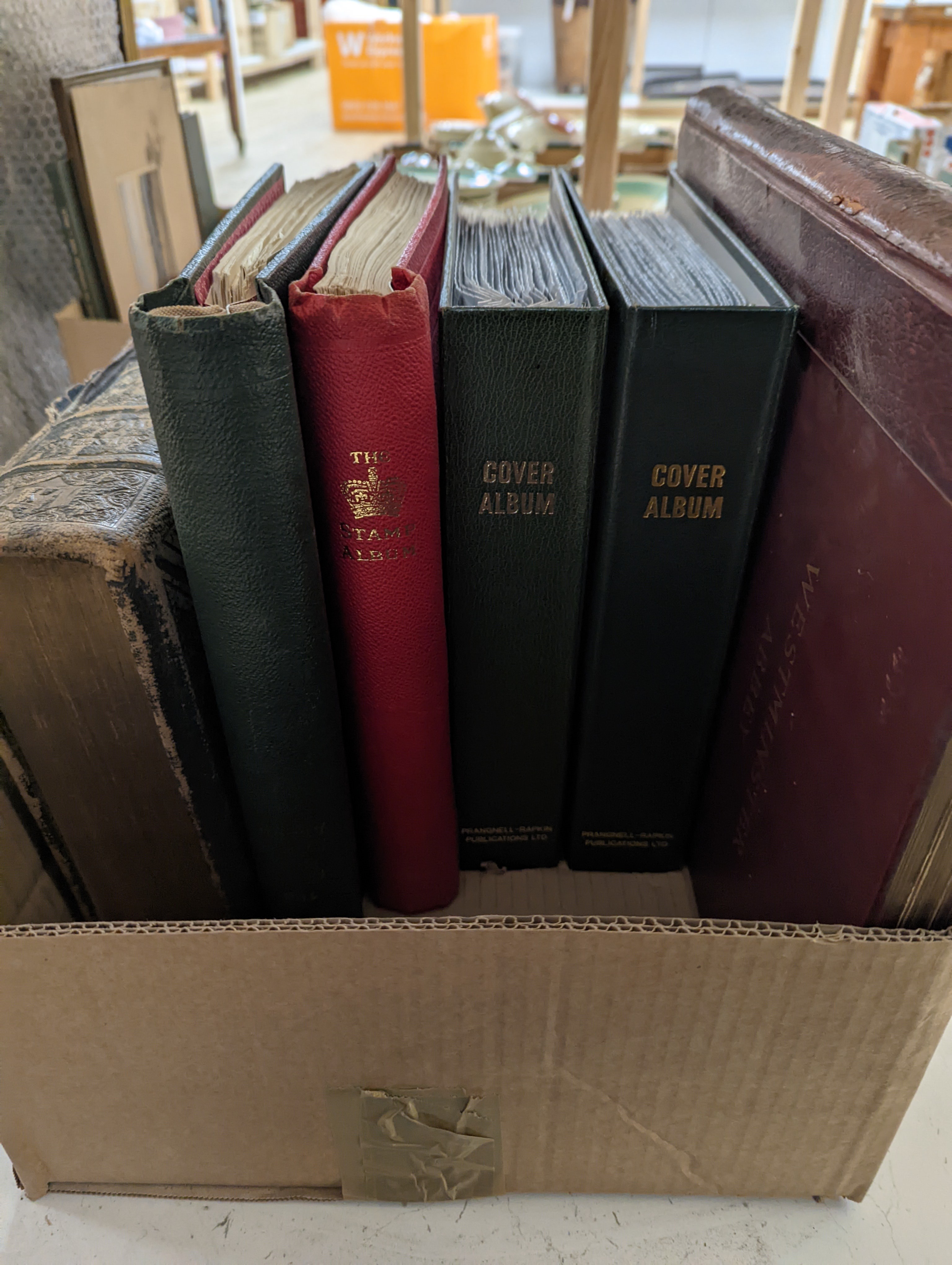 A quantity of various books, stamps etc.